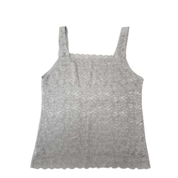 Grey Lace Tank Top Lace Camisole Wide Straps Lace Top  Size M Size XL - Picture 4 of 12